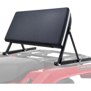 Universal ATV Backrest with Storage Pocket,900D Oxford Cloth Cover with 270 Degrees Reflective Strips,Heavy Duty Steel Frame,2.7"Thick Sponge Cushion Layer,Adjustable Folds Flat