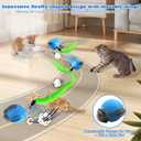 2 x Interactive Cat Toy Ball - Automatic Cat Toys for Indoor Cats with 3 Speeds Rechargeable Cat Toys for Small/Medium/Large Cats to Keep Them Busy (Blue)