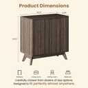 29'' Sideboard Buffet Cabinet with Storage, Fluted Cabinet with Rounded Corners, Modern Buffet Table Accent with 2 Doors for Coffee Bar, Console Table,Walnut, 28.75" W x 13" D x 29.53" H