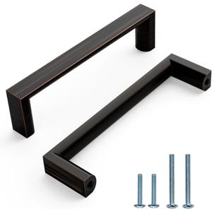 10 Pack 3 Inch(76mm) Oil Rubbed Bronze Cabinet Pulls, Zinc Cabinet Hardware Drawer Pulls for Cupboard Wardrobe