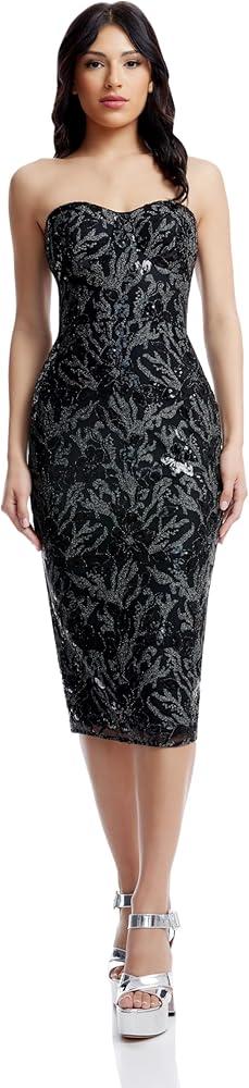 Irina Sequin Strapless Cocktail Dress Midi Dress XXL