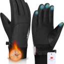 rivmount Snow Winter Gloves with Waterproof/Touchscreen/Thermal Warm, Glove for Cold Weather Running, Cycling, Ski, Women Men (Medium, Black)