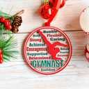 3 x Gymnastics Christmas Ornament, Gymnast Girl Christmas Ornament Tree Decor, Keepsake Gifts for Gymnast Sports, Xmas Gift for Gymnastics Lovers Girls Women Fans Coach