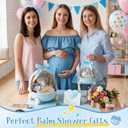 Baby Shower Gifts for Boys 12-in-1 Baby Boy Gift Set for Newborn, Premium Gender Reveal Gifts for New Parents, with Elephant Lovey, 100% Cotton Onesie, Photo Frame & Carriage Storage Case, Blue