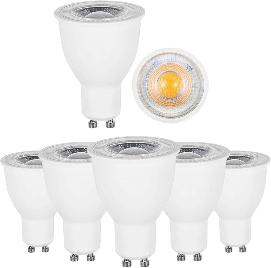 GU10 LED Light Bulbs Non-Dimmable, 3000K Daylight White GU10 Bulb Replacement for Recessed Track Lighting, 4W LED Bulbs with 100°Flood Beam for Kitchen, Range Hood, Living Room, Bedroom, 6 Pack