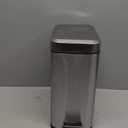 Home Zone Living 1.3 Gallon Small Bathroom Trash Can with a Lid and Step Pedal, Stainless Steel Wastebasket with Slim Design for Home and Office, Silver, 5 Liters