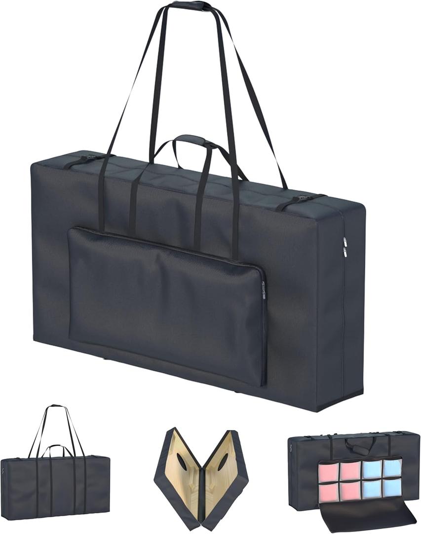 Cornhole Carrying Case, Cornhole Bag Tote Fits 4' x 2' Regulation Size Board, Heavy duty 600D Waterproof Oxford Fabric, Large Pockets for Cornhole Outdoor Games,Only Bag.