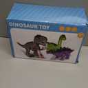 3-Pack Electronic Walking Dinosaur Toys for Toddlers 2-4, Moving Dinosaurs Toys with Lights, Roaring Sounds, T-Rex, Brachiosaurus & Stegosaurus, Xmas Birthday Gift for 2 3 4 5 6 Years Old Boys