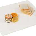 Natural Marble Cutting Board for Kitchen, 20x16 inch White Marble Pastry Board, Stone Serving Slab Large Hand Crafted for Cheese, Dough, Dessert, Chocolate (Ivory White & Gold)