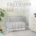 Dream On Me Edgewood 4-in-1 Convertible Mini Baby Crib in Cool Grey, GreenGuard Gold & JPMA, Non-Toxic, Compact 40×25×33″ Design, Converts to Mini Daybed & Twin Bed, 1″ Mattress Pad