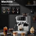 AIRMSEN Espresso Machines with Burr Grinder, 20 Bar, Milk Frother Steam Wand, Stainless Steel Coffee Maker for Home - Cappuccino Latte & Cold Brew Iced Coffee Maker & Americano