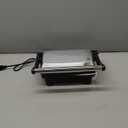 Chefman Electric Panini Press Grill, Compact 2-Slice Sandwich Maker, Non-Stick Coated Plates, Opens 180 Degrees, Dishwasher Safe, Removable Drip Tray, Stainless Steel/Black