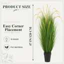4 Pcs 4ft Artificial Tall Foxtail Grass Plant in Pot for Indoor Outdoor
