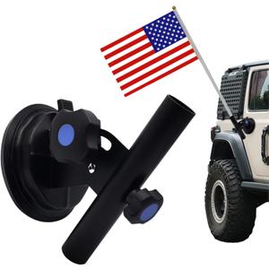 RV Flag Pole Holder, Adjustable Angle Suction Cup Flag Holder Heavy-Duty Flagpole Holder, Quick Mount Flagpole Holder for Truck, Camper, Trailer, Jeep, Boats