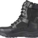 Women's Lightweight Tactical Work Boots Military Combat Motorcycle Boots For Women 8 Inch Army Desert Boots (7, Black Zipper)