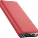 Portable Charger 38800mAh,LCD Display Power Bank,5 USB Outputs Battery Pack Backup,USB-C in&out Dual Input Phone Charging Compatible with iPhone 16/15/14/13 Pro,Android Samsung Galaxy Pixel Nexus-Red