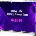 10 x 8 Ft Heavy Duty Backdrop Banner Stand, Adjustable Photo Background Support Frame Kit, Backdrop Stand for Parties Birthday Party Baby Shower Wedding Decorations