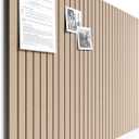 Bumusty Large Cork Board Alternative-48 x 36" Felt Bulletin Board Tiles, with 30 Pushpins, 70 Adhesive Tabs, 12-Pack Slat Wall Paneling, Cork Boards for Office Push Pin Board Felt Board-Taupe