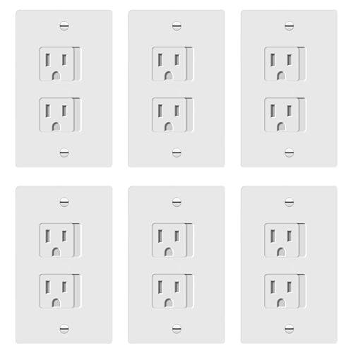 ENERLITES Child Proof Outlet Cover, Self-Closing, Fits Both Duplex and Decorator Outlet, Safety Design, Tamper-Resistant Socket Plug for Receptacle, Size 4.68" x 2.93", 8800-TR, White 6 Pack