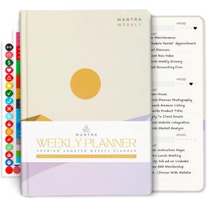 Mantra Planner 2026 Planner, Daily Journal & Gratitude Journal AllInOne with To Do List, Self Care Prompts & Habit Tracker  5.8 x 8.3  Evening