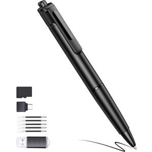 2.7K Small Cam Security Camera, 64 GB Portable Camera Pen, Mini Cam Pen (Glossy Black)