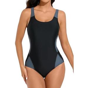 beautyin Women One Piece Athletic Lap Swimming Competition Racing Swimsuit, Size: L