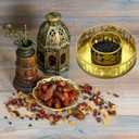 Honeydak 3 Pcs Ramadan Serving Trays Eid Mubarak Round Metal Food Trays Crazy Night Islam Eid Mubarak Plates Food Storage Containers for Eid Islamic Muslim Activity Party Favor, Gold