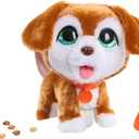 Just Play furReal Poop-A-Lots Big Wags Interactive 8-inch Walking Plush Stuffed Animal, Pooping Puppy with Leash, 14-Pieces, Kids Toys for Ages 4 Up