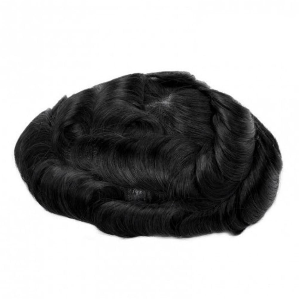 Men Toupee 0.03Mm Ultra Thin Natural Human Hair Replacement System Male Wig Hair Capillary Prosthesis Remy Hair Wig 1 8x10#Straight#110%