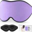 LitBear Sleep Mask for Side Sleeper Women Men, Eye Mask for Sleeping Light Blocking, 3D Contoured Cup Sleeping Mask, Soft Breathable Sleep Eye Mask with Adjustable Strap for Flight, Light Purple