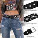 3 Pcs Y2K Studded Belt Punk Goth Belts with Metal Pyramid for Women (Black)