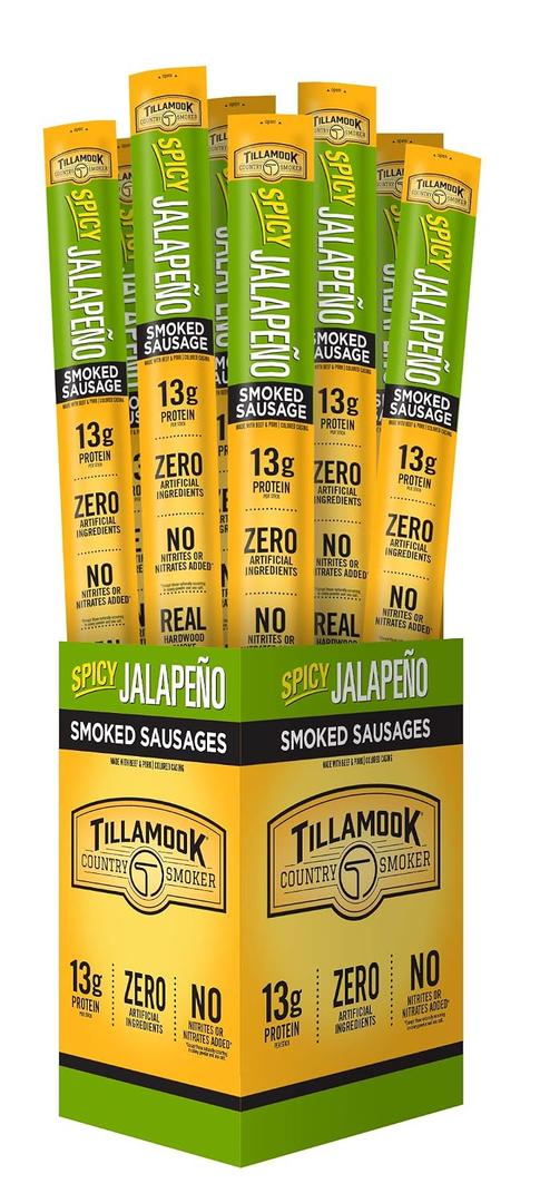 Tillamook Country Smoker Real Hardwood Smoked Sausages, Spicy Jalapeño, 1.44 Ounce, 24 Count (EXP 08/06/27)