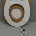 CHURCH Toilet Seat, Easy Clean Hinges Release for Deep Cleans, Durable Enameled Wood Seat, Round, White
