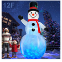 Rotating Snowflake Lights 12 Ft Giant Christmas Inflatables Snowman with Builtin LED Lights Christmas Decorations Outdoor Xmas Blow Up Snowman for Yard Garden Holiday Party Decor