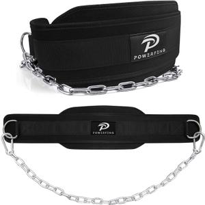 Dip Belt for Weight Lifting: Dip Belt with Heavy Duty Steel Chain for Weighted Dips, Pull Ups, Squats - Weighted Dip Belt for Strength Training Gym Home