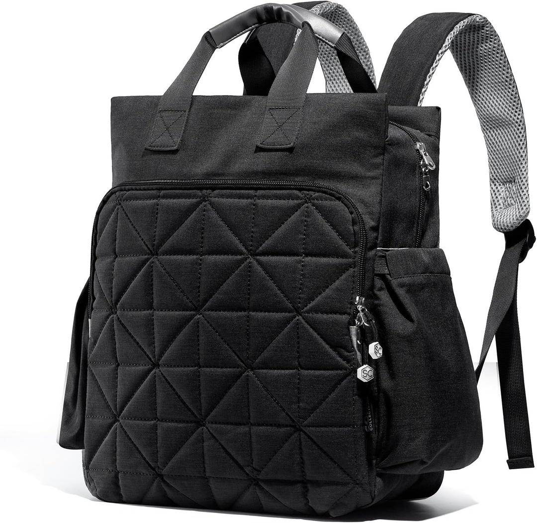 SoHo Kenneth Diaper Backpack 6Pc Set Tote Bag, Black