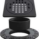 4 Drain Grate Kit Replacement, Compatible with Schluter Kerdi-Drain Flange, Removable Shower Floor Drain Kit with SUS 304 Stainless Steel Grate & CUPC Certification, Matte Black
