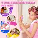 Kids Nail Polish Set for Girls, Nail Art Kit with Nail Dryer & DIY Nail Stickers, Nail Kit Toys for Girls with Non-Toxic Nail Polish,Age 3-12 Little Girl Gift Toys- Purple