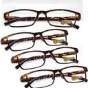LUFF 4Pcs Anti-Blue-ray Reading Glasses Portable Ultra-Light Readers(2.25X) (Leopard)