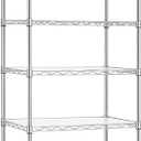 Finnhomy 8-Tier Wire Shelving Unit Adjustable Steel Wire Rack Shelving 8 Shelves Steel Storage Rack or Two 4-Tier Shelving Units with PE mat, Leveling Feet and Safety Device, NSF Certified, Chrome