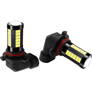 2 PCS 9005 Car Led Fog Light Bulbs, 6500K Super Bright White Anti-fog Light Bulb, 1500 Lumen 5630 33-SMD Plug and Play DRL, Universal for Cars, Trucks, SUVs, Vans (White)