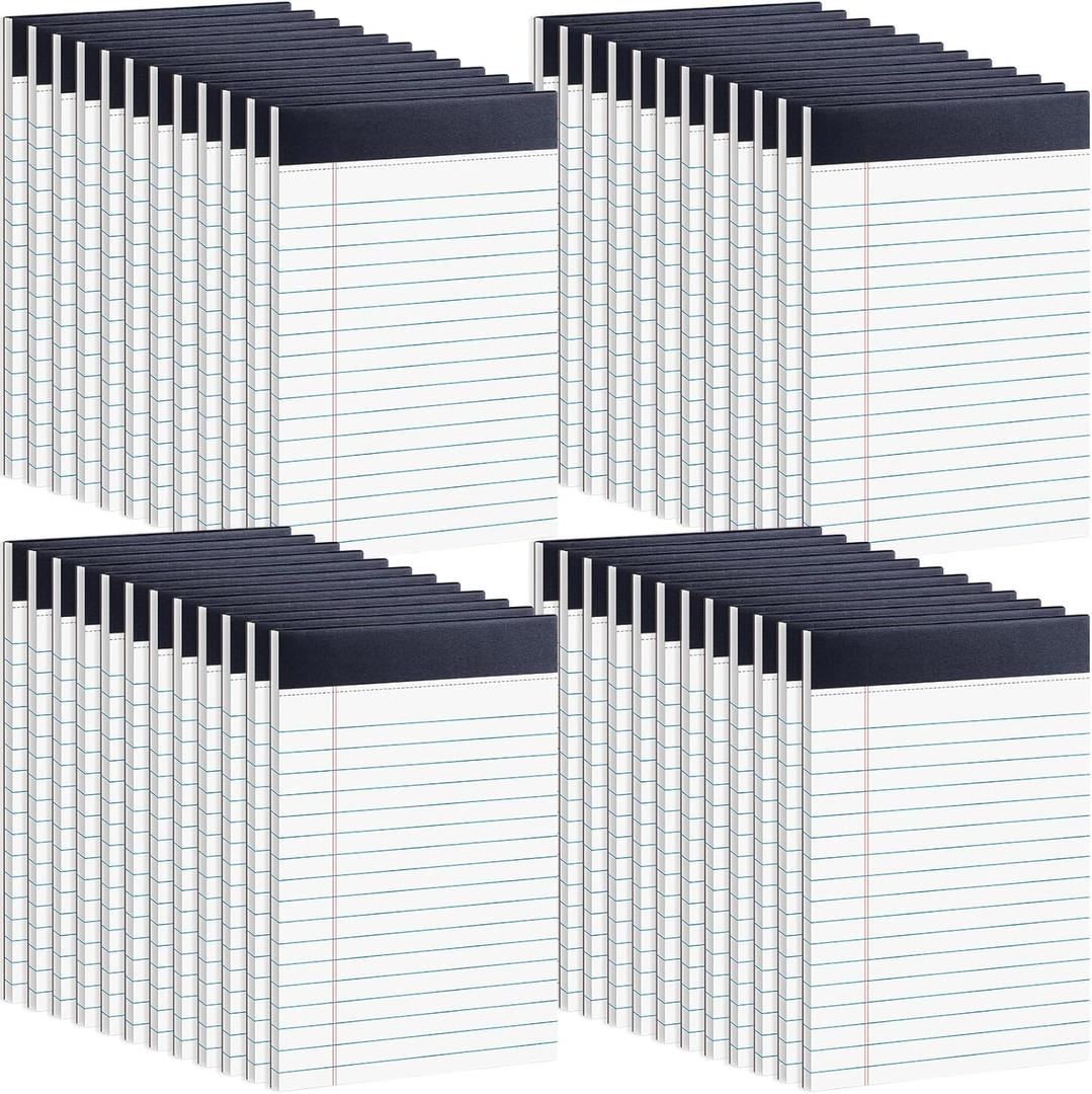 48 Pack Legal Pads Bulk,8.5 x 11 Inch White Notepad, Note Pads Wide Ruled Perforated Memo Pad for Work Study Daily Note Taking List, Lined Writing Pads Memo Refills Notepads for Office Home School