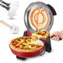 VEVOR Pizza Oven, 12 in Electric Pizza Maker, 1200W Electric Pizzas Cooker with Cordierite Stone, 5-Mode Temperature Control, Viewing Window for Precise Cooking, Heats up to 788 F, for Home (Red)