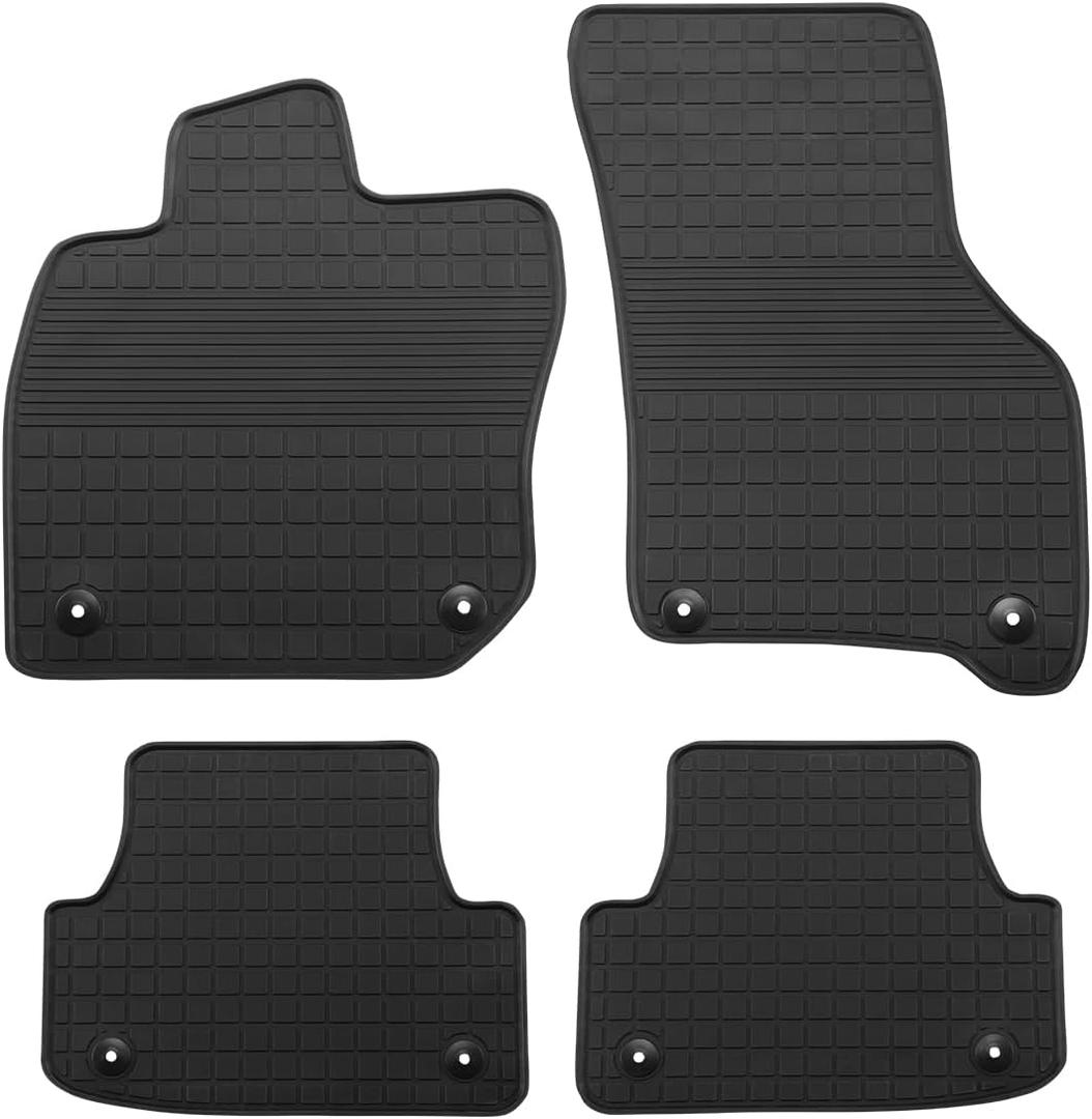 Car Floor Mat Rubber Custom Fit for Audi A3 / S3 2021-2025 2026 Full Black Auto Floor Liners All Weather Heavy Duty Odorless