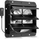 VIVOHOME 10" Shutter Exhaust Fan with EC Motor 900 CFM, Variable Speed, Timer, Wall-Mounted for Attic, Garage, Greenhouse, Chicken Coop, Barn Ventilation