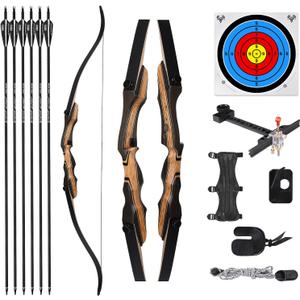 Archery Takedown Recurve Bow 62 inch for Adults,Beginner,Teenagers and Youth-Right & Left Handed,Archery Set for Outdoor Target Hunting Training Practice(20-65lbs)