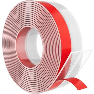 Heavy-Duty 20 ft x 2 in Weather Stripping, Extra Thick 2mm Door Draft Stopper Silicone Seal Strip for House and Glass Shower Doors for Collision and Side Gaps of Door and Windows, Clear (20ft (2" W x 5/64 "T))