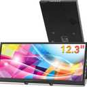 12.3 Inch Secondary Monitor, IPS Stretched Bar LCD Travel Display 1920 * 720 HDMI USBC, Mini Portable Monitor Metal Material for Laptop Computer Windows Aida64 GPU CPU RAM Monitoring,Built-in Speaker