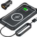 Car Wireless Charger Pad, 15W Fast Non-Slip Wireless Charging Pad for Car with 20W Car Adapter, Compatible with iPhone 17 16 15 14 13 12 Pro Max AirPods,100CM Cable