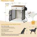 Hzuaneri 24.6'' Dog Crate Furniture with Charging Station, Dog Kennel Indoor with Flip-Top Storage, Wooden Pet Cage Dog House End Side Table for Small Dogs Anti-Chew Anti-Escape, White Brown DFC90114B